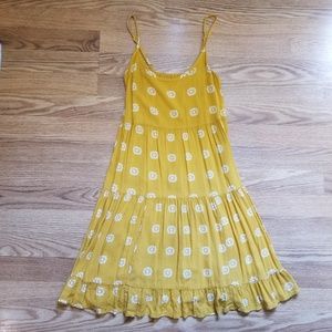 Yellow and floral boho dress